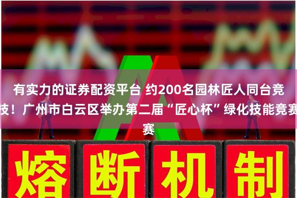 有实力的证券配资平台 约200名园林匠人同台竞技！广州市白云区举办第二届“匠心杯”绿化技能竞赛